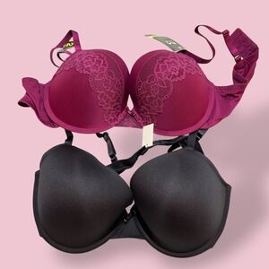 Maidenform Burgundy and Black Bras
